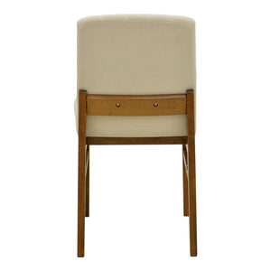 Καρέκλα Dalby  εκρού ύφασμα καρυδί rubberwood 50x45x85,5εκ