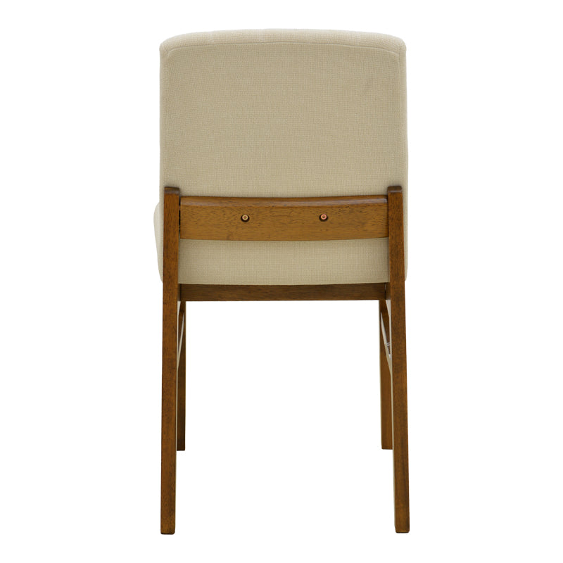 Καρέκλα Dalby  εκρού ύφασμα καρυδί rubberwood 50x45x85,5εκ