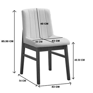 Καρέκλα Dalby  εκρού ύφασμα καρυδί rubberwood 50x45x85,5εκ - Pakobazaar