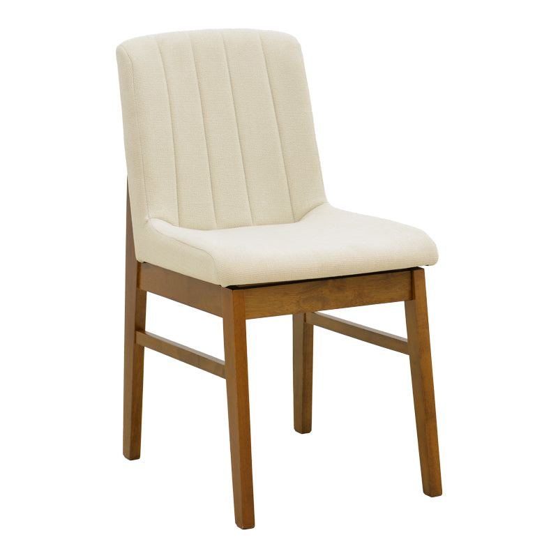 Καρέκλα Dalby  εκρού ύφασμα καρυδί rubberwood 50x45x85,5εκ