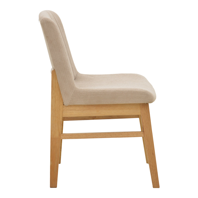 Καρέκλα Dalby  μπεζ ύφασμα sonoma rubberwood 50x45x85,5εκ
