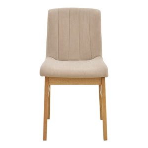 Καρέκλα Dalby  μπεζ ύφασμα sonoma rubberwood 50x45x85,5εκ