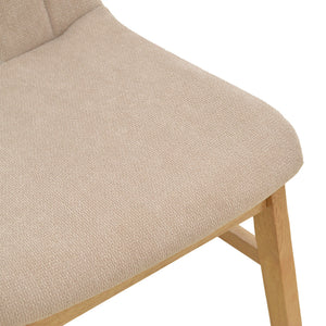 Καρέκλα Dalby  μπεζ ύφασμα sonoma rubberwood 50x45x85,5εκ