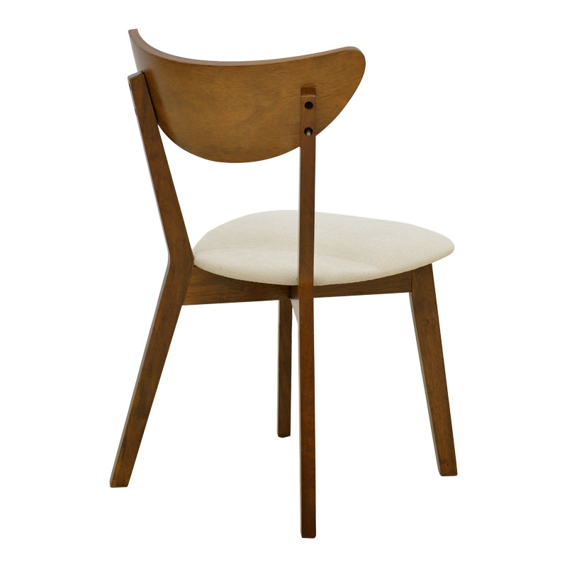 Καρέκλα Canon  καρυδί rubberwood εκρού ύφασμα 43x52x83,5εκ - Pakobazaar