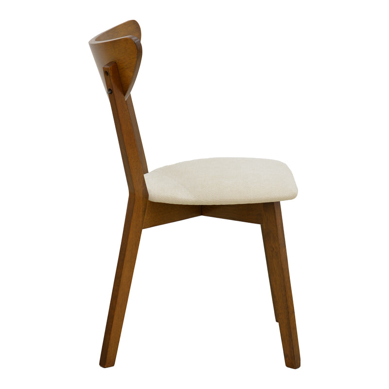 Καρέκλα Canon  καρυδί rubberwood εκρού ύφασμα 43x52x83,5εκ - Pakobazaar