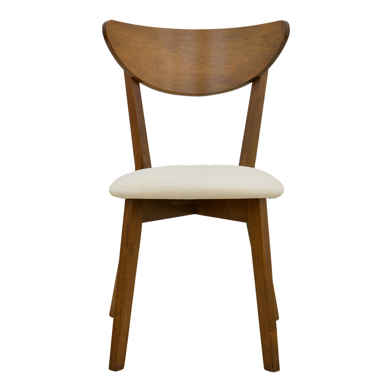 Καρέκλα Canon  καρυδί rubberwood εκρού ύφασμα 43x52x83,5εκ - Pakobazaar