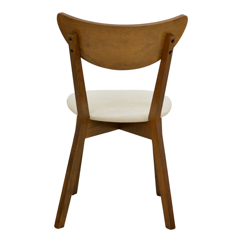 Καρέκλα Canon  καρυδί rubberwood εκρού ύφασμα 43x52x83,5εκ - Pakobazaar