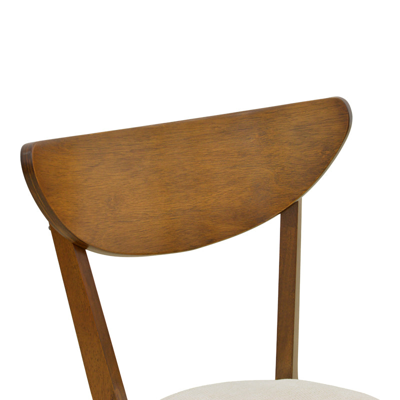 Καρέκλα Canon  καρυδί rubberwood εκρού ύφασμα 43x52x83,5εκ - Pakobazaar