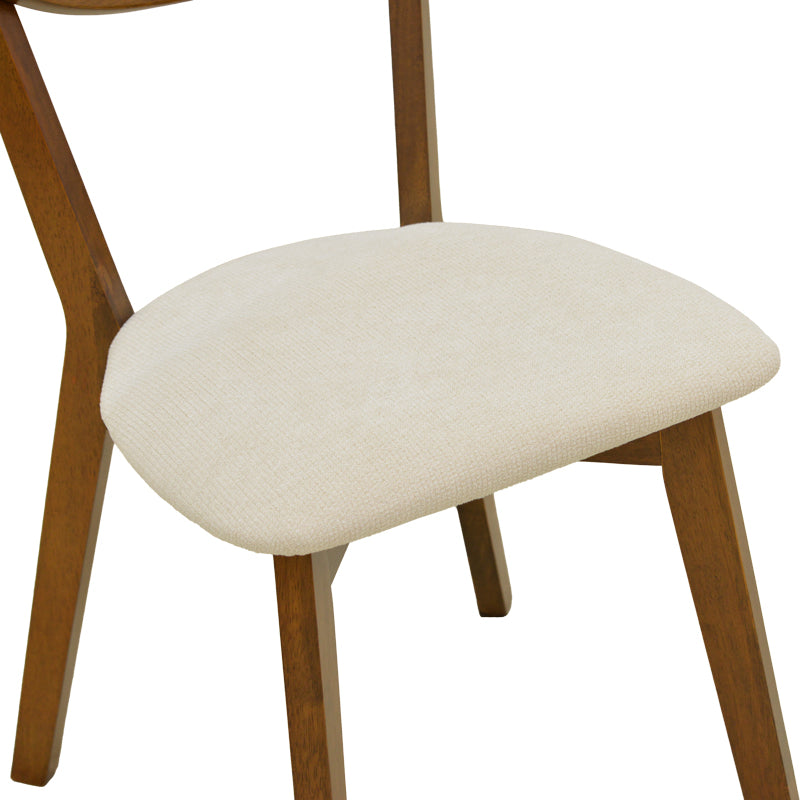 Καρέκλα Canon  καρυδί rubberwood εκρού ύφασμα 43x52x83,5εκ - Pakobazaar