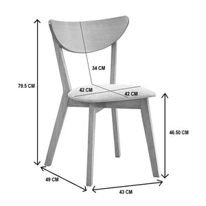Καρέκλα Canon  καρυδί rubberwood εκρού ύφασμα 43x52x83,5εκ - Pakobazaar