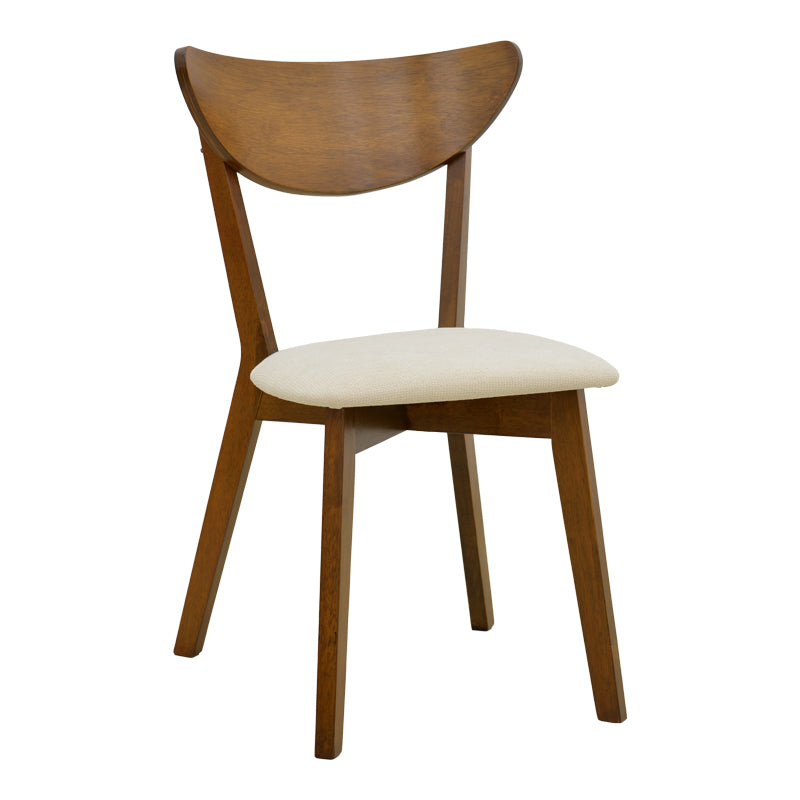 Καρέκλα Canon  καρυδί rubberwood εκρού ύφασμα 43x52x83,5εκ - Pakobazaar