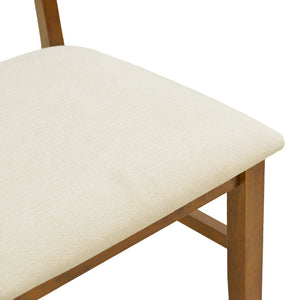 Καρέκλα Raffles  καρυδί rubberwood με pe rattan και εκρού ύφασμα 47x48x83.5εκ - Pakobazaar