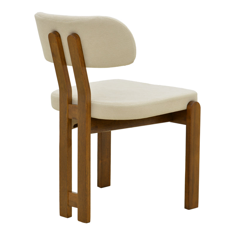 Καρέκλα Genoa  καρυδί rubberwood και εκρού ύφασμα 50x43x82εκ - Pakobazaar