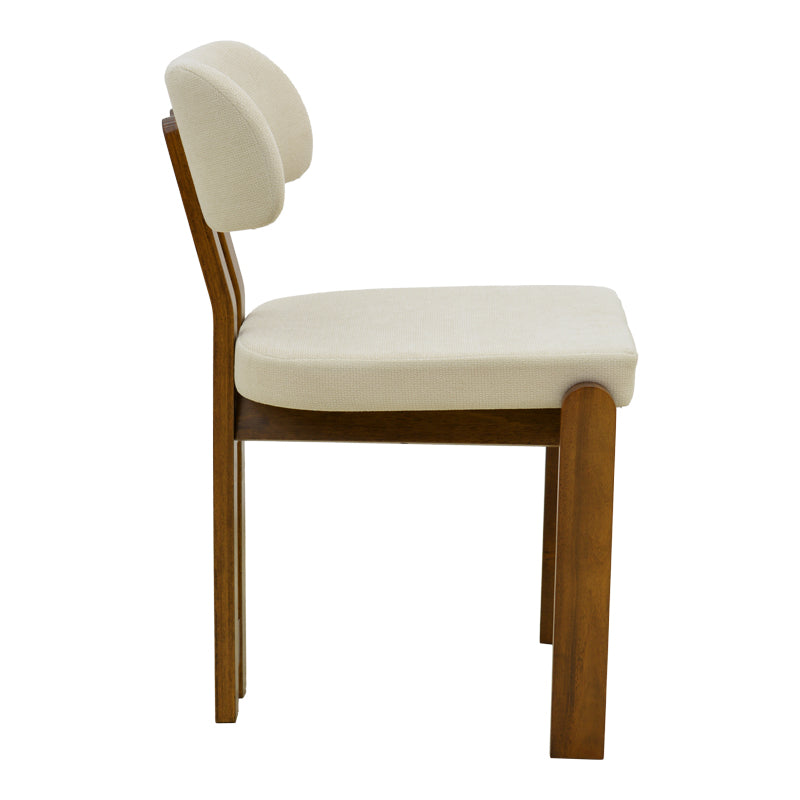 Καρέκλα Genoa  καρυδί rubberwood και εκρού ύφασμα 50x43x82εκ - Pakobazaar