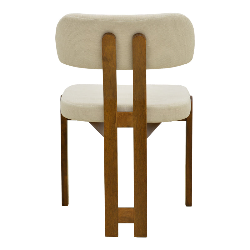 Καρέκλα Genoa  καρυδί rubberwood και εκρού ύφασμα 50x43x82εκ - Pakobazaar