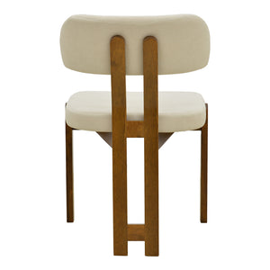 Καρέκλα Genoa  καρυδί rubberwood και εκρού ύφασμα 50x43x82εκ - Pakobazaar