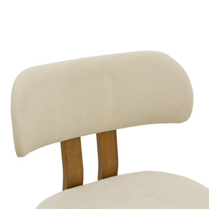 Καρέκλα Genoa  καρυδί rubberwood και εκρού ύφασμα 50x43x82εκ - Pakobazaar
