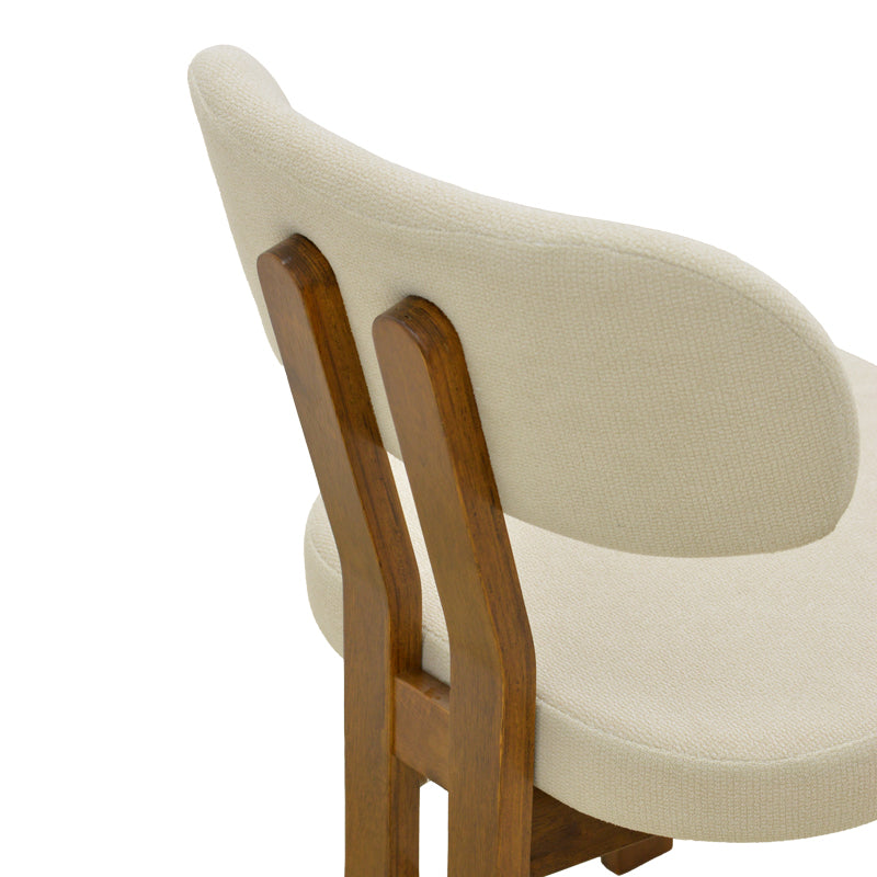 Καρέκλα Genoa  καρυδί rubberwood και εκρού ύφασμα 50x43x82εκ - Pakobazaar