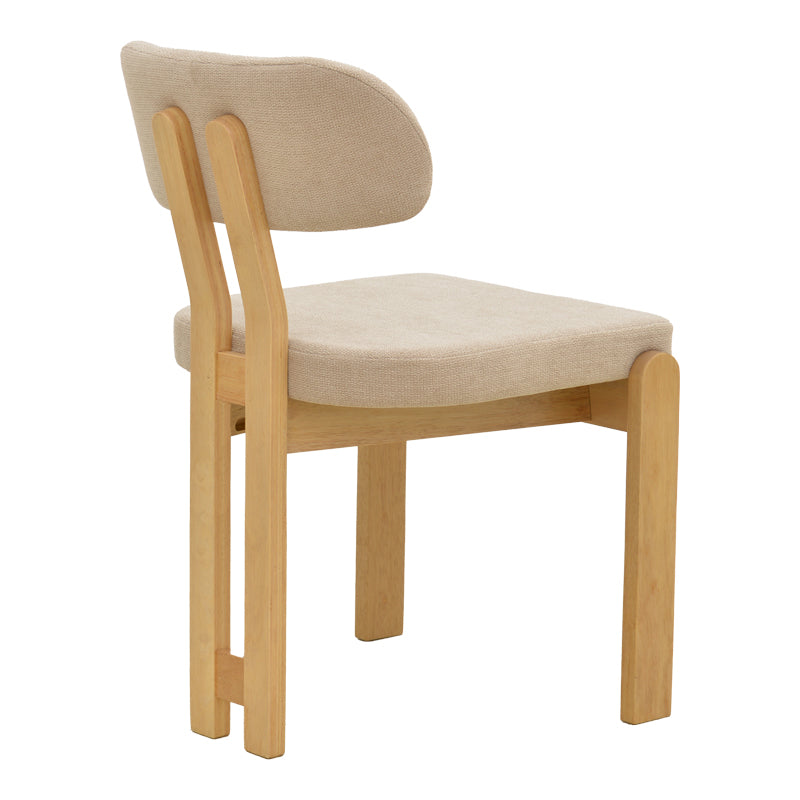 Καρέκλα Genoa  sonoma rubberwood και μπεζ ύφασμα 50x43x82εκ - Pakobazaar