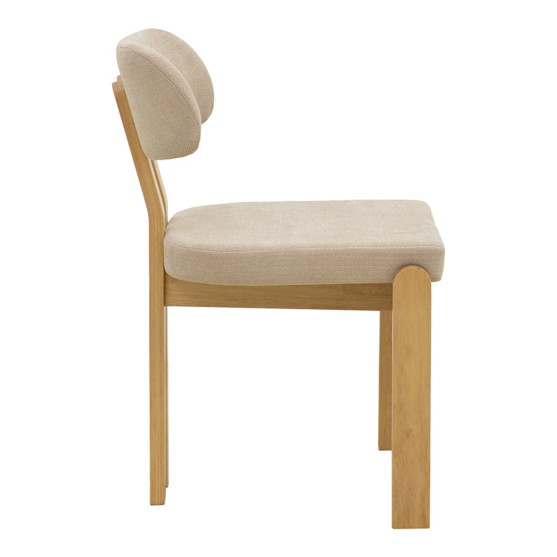 Καρέκλα Genoa  sonoma rubberwood και μπεζ ύφασμα 50x43x82εκ - Pakobazaar
