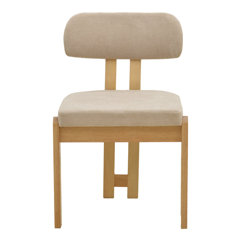 Καρέκλα Genoa  sonoma rubberwood και μπεζ ύφασμα 50x43x82εκ - Pakobazaar
