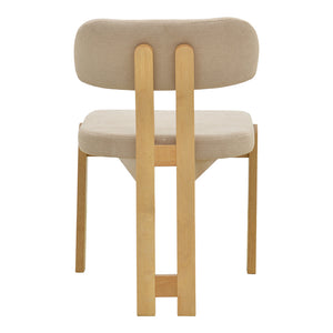 Καρέκλα Genoa  sonoma rubberwood και μπεζ ύφασμα 50x43x82εκ - Pakobazaar