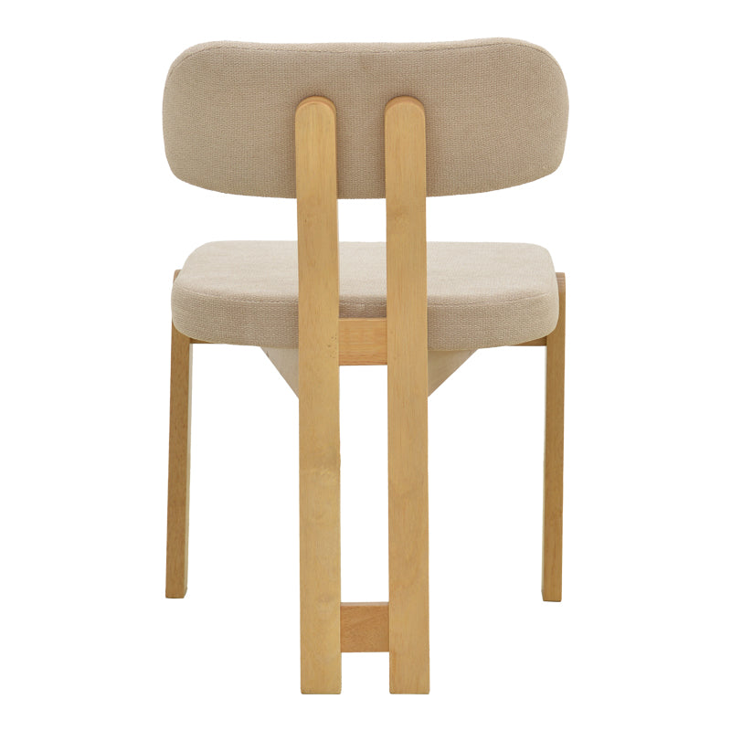 Καρέκλα Genoa  sonoma rubberwood και μπεζ ύφασμα 50x43x82εκ - Pakobazaar