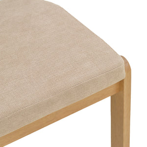 Καρέκλα Genoa  sonoma rubberwood και μπεζ ύφασμα 50x43x82εκ - Pakobazaar