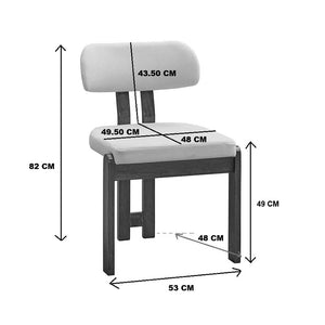 Καρέκλα Genoa  sonoma rubberwood και μπεζ ύφασμα 50x43x82εκ - Pakobazaar