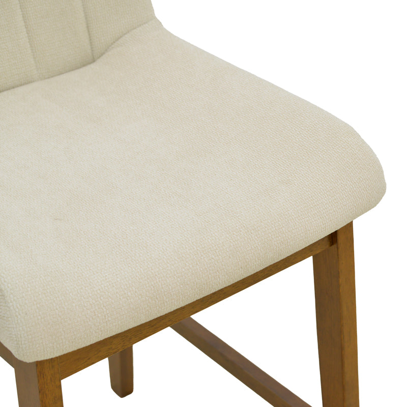 Σκαμπό μπαρ Dalby  καρυδί rubberwood και εκρού ύφασμα 50x45x102,5εκ - Pakobazaar