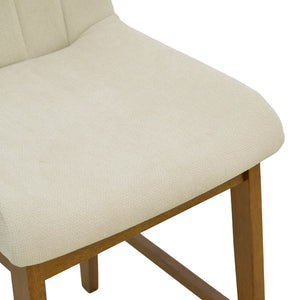 Σκαμπό μπαρ Dalby  καρυδί rubberwood και εκρού ύφασμα 50x45x102,5εκ - Pakobazaar