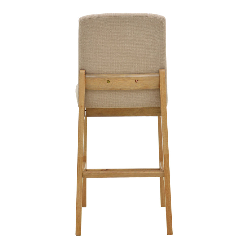 Σκαμπό μπαρ Dalby  sonoma rubberwood και μπεζ ύφασμα 50x45x102,5εκ - Pakobazaar