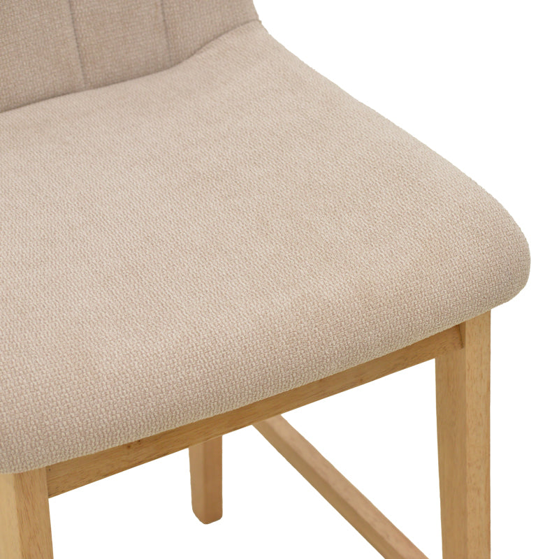 Σκαμπό μπαρ Dalby  sonoma rubberwood και μπεζ ύφασμα 50x45x102,5εκ - Pakobazaar