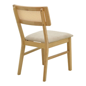 Τραπεζαρία Raffles  σετ 5τεμ rubberwood με pe rattanσε φυσική απόχρωση 150x90x76εκ - Pakobazaar