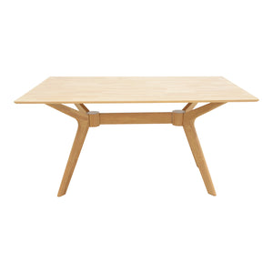 Τραπεζαρία Raffles  σετ 5τεμ rubberwood με pe rattanσε φυσική απόχρωση 150x90x76εκ - Pakobazaar