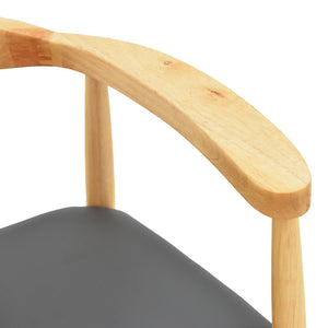 Πολυθρόνα Joube  rubberwood σε φυσική απόχρωση με μαύρο pu μαξιλάρι 59x48x73εκ - Pakobazaar