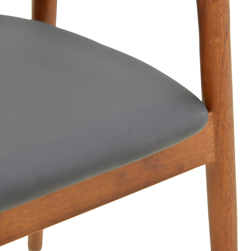 Πολυθρόνα Hogie  rubberwood καρυδί- μαύρο pu μαξιλάρι 61x60x76εκ - Pakobazaar