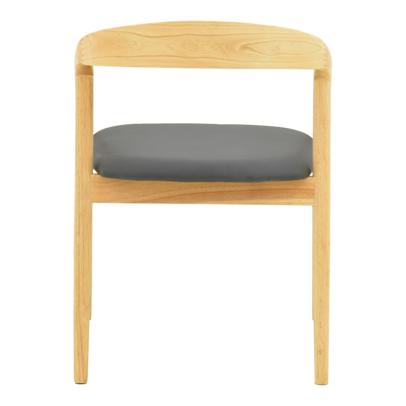 Πολυθρόνα Hogie  rubberwood σε φυσική απόχρωση με μαύρο pu μαξιλάρι 61x60x76εκ - Pakobazaar