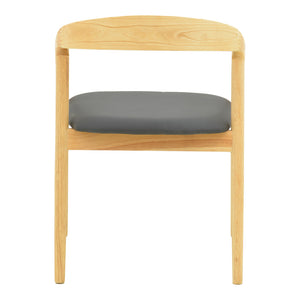 Πολυθρόνα Hogie  rubberwood σε φυσική απόχρωση με μαύρο pu μαξιλάρι 61x60x76εκ - Pakobazaar