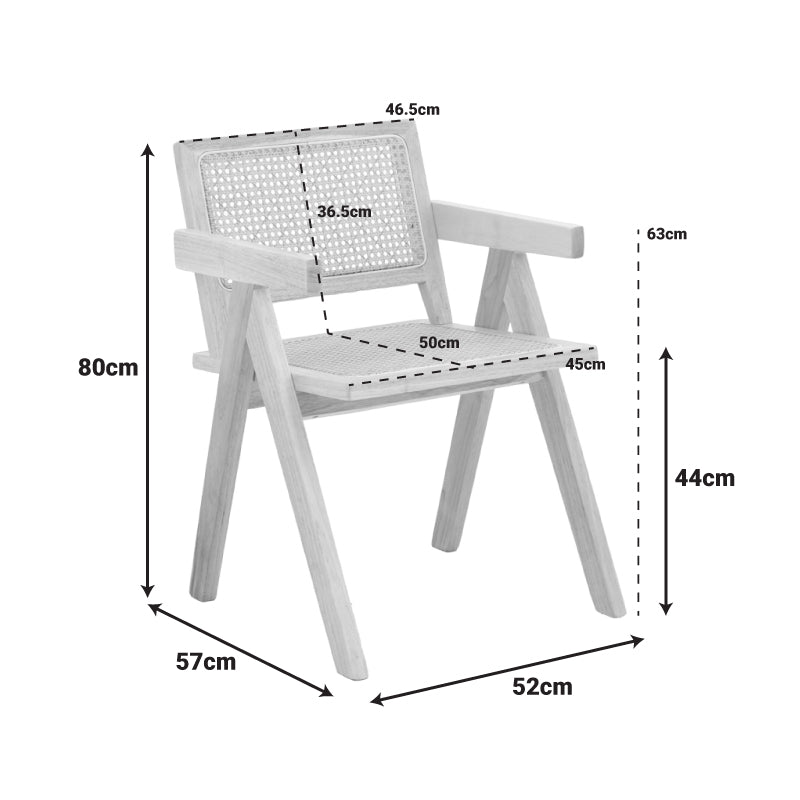 Πολυθρόνα Winslow  rubberwood-rattan σε φυσική απόχρωση 51x54x80εκ - Pakobazaar