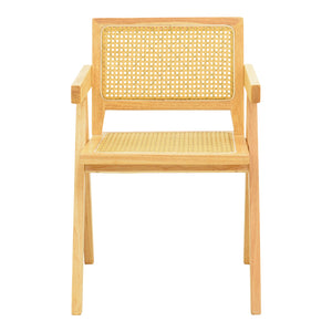 Πολυθρόνα Winslow  rubberwood-rattan σε φυσική απόχρωση 51x54x80εκ - Pakobazaar