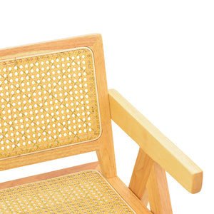 Πολυθρόνα Winslow  rubberwood-rattan σε φυσική απόχρωση 51x54x80εκ - Pakobazaar