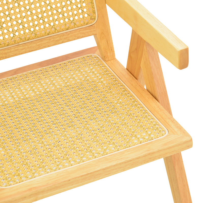 Πολυθρόνα Winslow  rubberwood-rattan σε φυσική απόχρωση 51x54x80εκ - Pakobazaar
