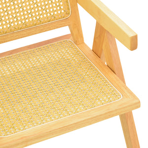 Πολυθρόνα Winslow  rubberwood-rattan σε φυσική απόχρωση 51x54x80εκ - Pakobazaar