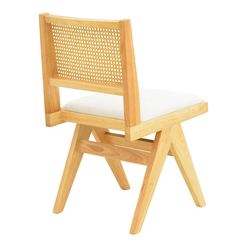 Καρέκλα Winslow  rubberwood σε φυσική απόχρωση-ύφασμα λευκό 46x58x80εκ - Pakobazaar