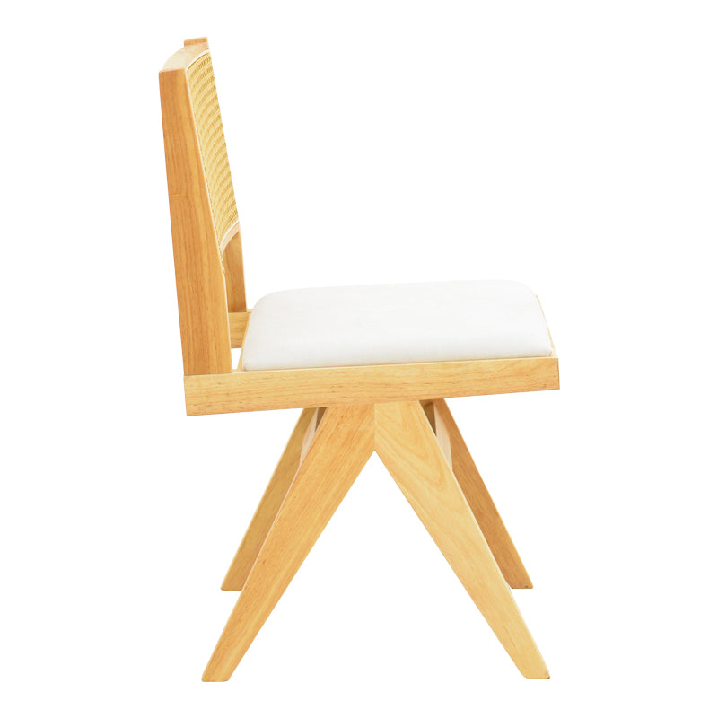 Καρέκλα Winslow  rubberwood σε φυσική απόχρωση-ύφασμα λευκό 46x58x80εκ - Pakobazaar