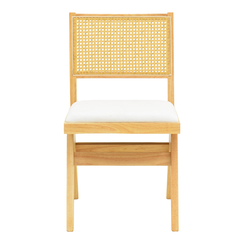 Καρέκλα Winslow  rubberwood σε φυσική απόχρωση-ύφασμα λευκό 46x58x80εκ - Pakobazaar