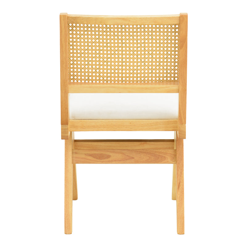 Καρέκλα Winslow  rubberwood σε φυσική απόχρωση-ύφασμα λευκό 46x58x80εκ - Pakobazaar