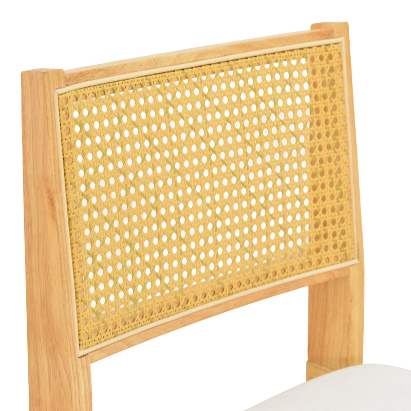 Καρέκλα Winslow  rubberwood σε φυσική απόχρωση-ύφασμα λευκό 46x58x80εκ - Pakobazaar