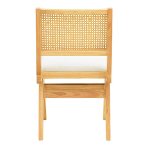 Καρέκλα Winslow  rubberwood σε φυσική απόχρωση-ύφασμα λευκό 46x58x80εκ - Pakobazaar